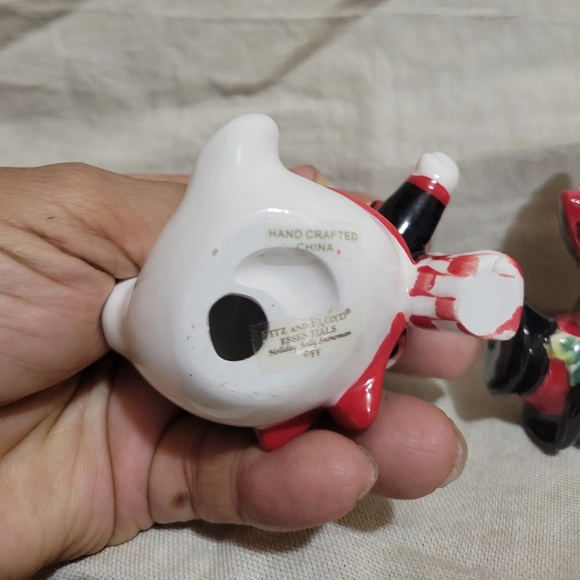 Set of 3 FITZ & FLOYD Holly Jolly Snowman Tumbler Christmas Figurines - Picture 6 of 8